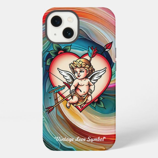 Funda Para iPhone Tinta Cupido y Corazón Indefinida (Reverso )