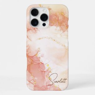 Funda Para iPhone 16 Pro Max Tinta de acuarela de naranja y melocotón con purpu