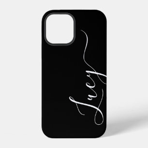 Funda Para iPhone 12 Tipo de letra simple Nombre personalizado Blanco n