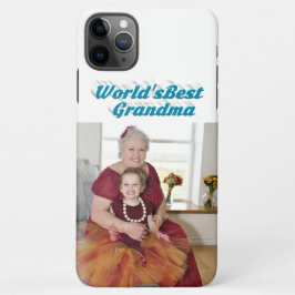 Funda Para iPhone 11Pro Max Tipografía azul cielo de foto de la abuela