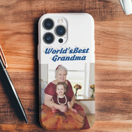 Funda Para iPhone 11Pro Max Tipografía azul de la foto de la abuela