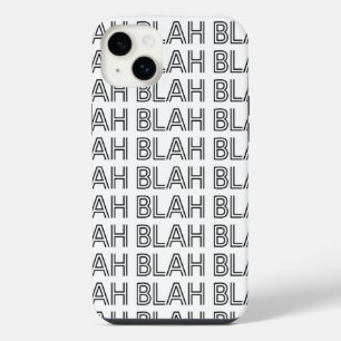 Funda Para iPhone 14 Plus Tipografía Blanco y Negro BLAH BLAH BLAH