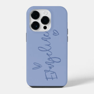 Funda Para iPhone 14 Pro Tipografía de escritura moderna azul giratorio cor