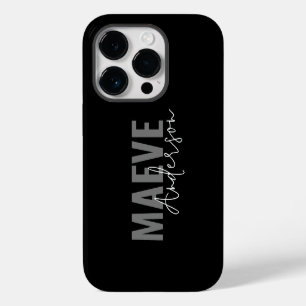 Funda Para iPhone 14 Pro Tipografía minimalista moderna negra blanca elegan