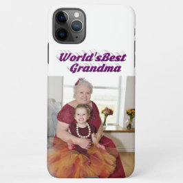 Funda Para iPhone 11Pro Max Tipografía púrpura de foto de abuela