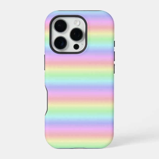 Funda Para iPhone Tiras de Arcoíris de Pastel - patrón (Reverso )