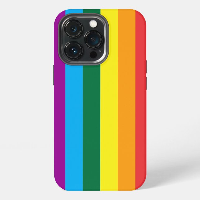 Funda Para iPhone Tiras de Arcoíris Lgbt (Reverso )