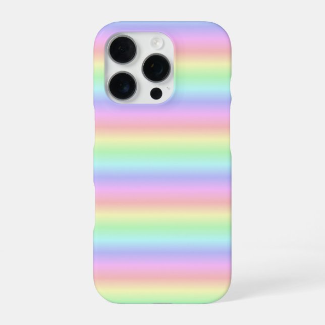 Funda Para iPhone Tiras de arcoiris Pastel - patrón (Reverso)