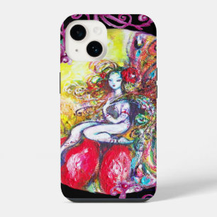 FUNDA PARA iPhone 14 TITANIA SENTADA EN UNA FLOR ROJA