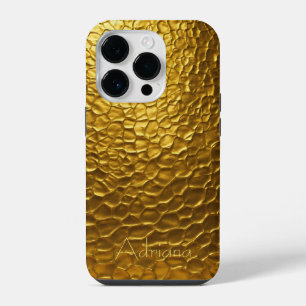 Funda Para iPhone 14 Pro Titanio metálico personalizado textura radial dora