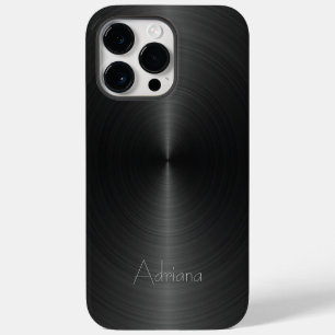 Funda Para iPhone 14 Pro Max Titanio negro plateado Acero inoxidable Metálico