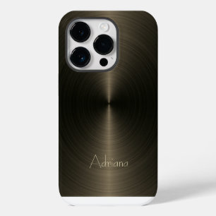 Funda Para iPhone 14 Pro Titanio oro Acero inoxidable Metálico