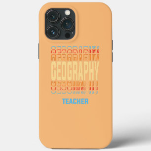 Funda Para iPhone 13 Pro Max Título de trabajo de profesor de geografía Vintage