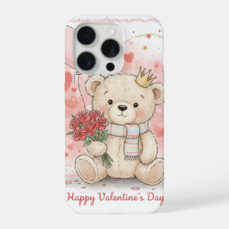 Título: Osito de peluche lindo con rosas Feliz día
