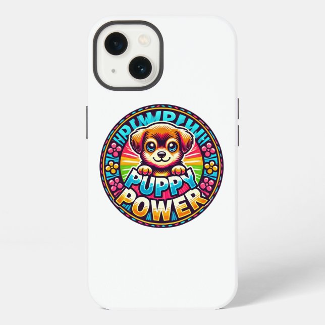 Funda Para iPhone Título: Poder de Cachorro - Camiseta de Perro Colo (Reverso )