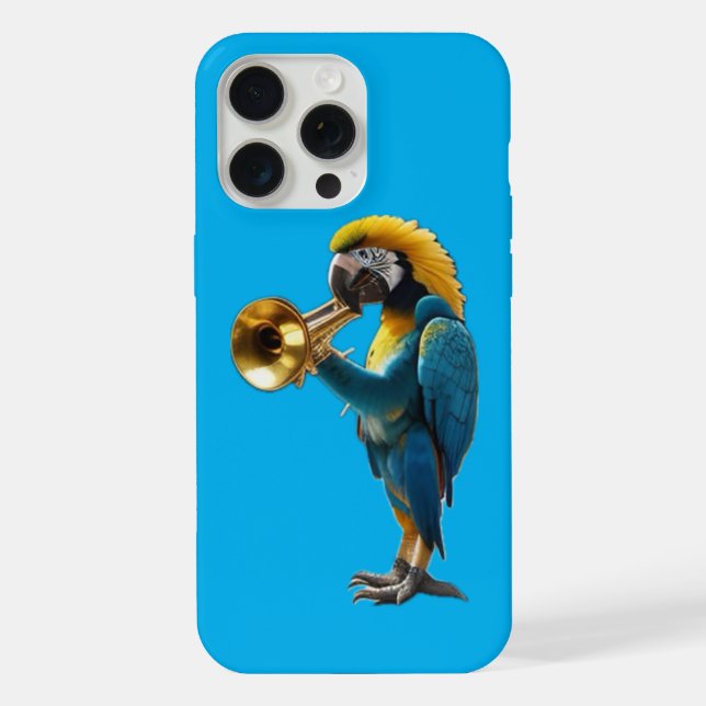 Funda Para iPhone Toca la trompeta loro (Reverso )