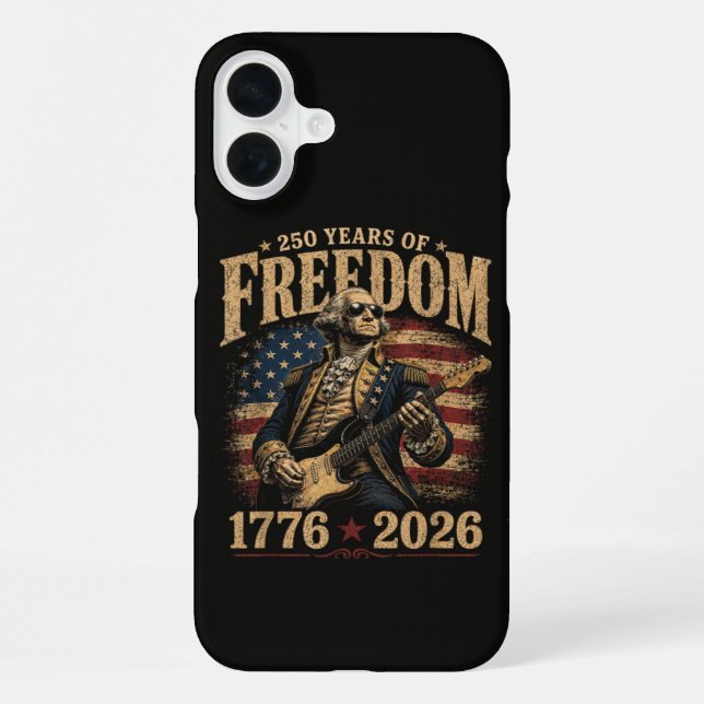 Funda Para iPhone Tocar la guitarra 250 años 4 de julio (Reverso )