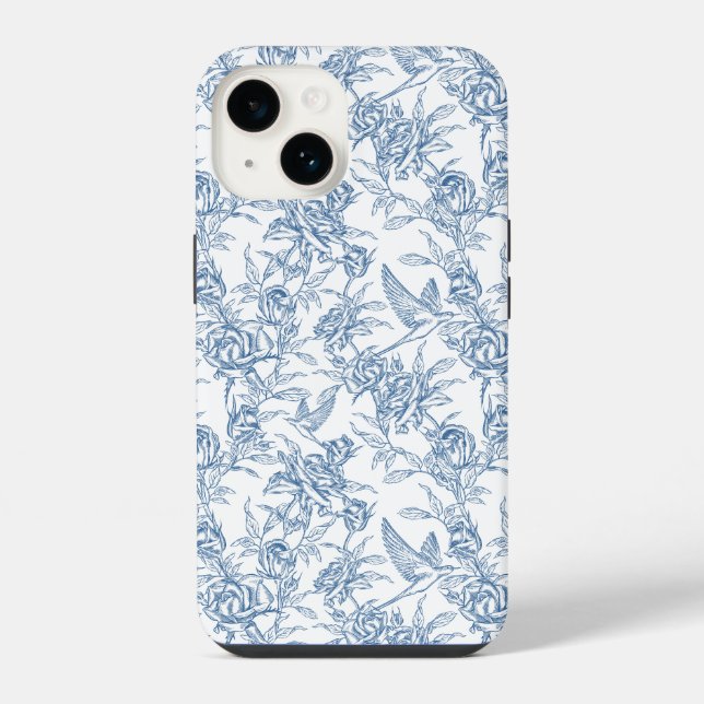 Funda Para iPhone Toile Francés Azul (Reverso )