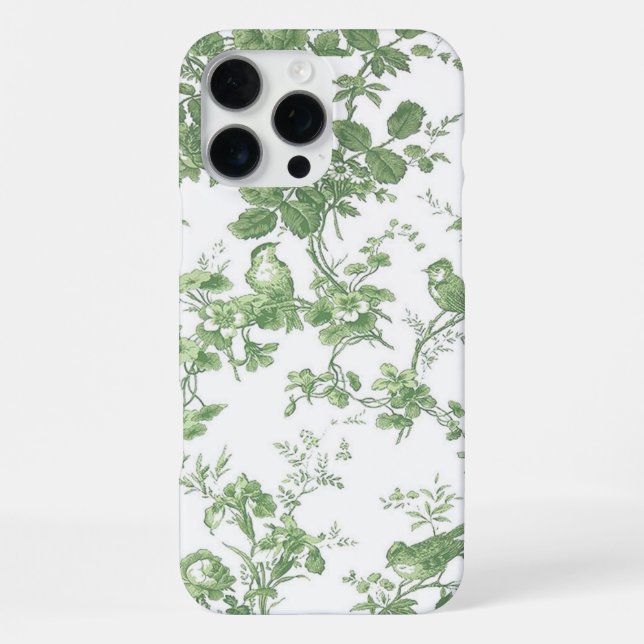 Funda Para iPhone Toile Verde y Blanco (Reverso )
