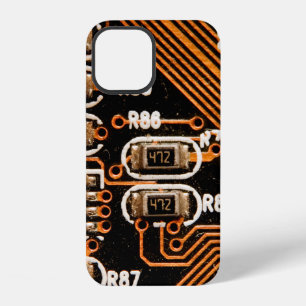 Funda Para iPhone 12 toma macro de tarjeta de circuito,cables,condensad