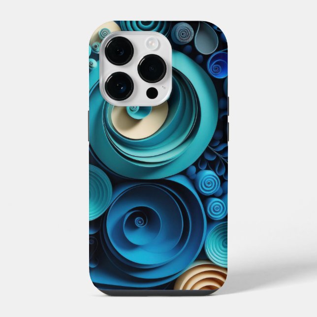 Funda Para iPhone Tonos azules 3D (Reverso )