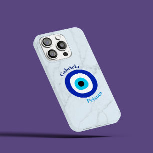 Funda Para iPhone 12 Mini Tonos Azules Lindos Ojo Griego Femenino Nombre Per