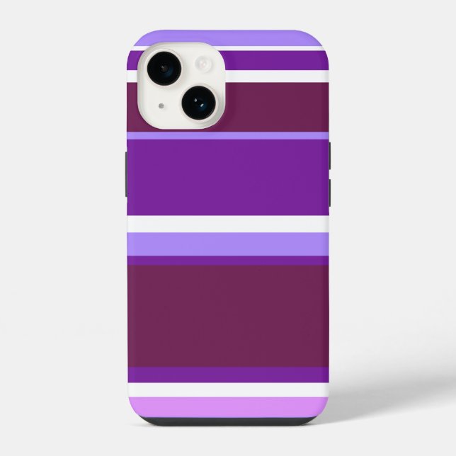 Funda Para iPhone Tonos de rayas violetas (Reverso )
