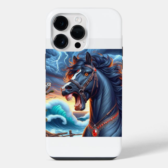 Funda Para iPhone Tormenta de Caballo Negro (Reverso )