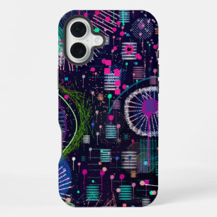 Funda Para iPhone 16 Plus Tormenta de nieve cósmica: arte abstracto maximali