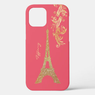 Funda Para iPhone 12 Pro Torre Eiffel dorada iPhone personalizado