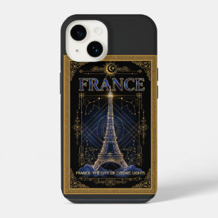 Funda Para iPhone 14 Torre Eiffel Francia Cósmica Arte Celestial
