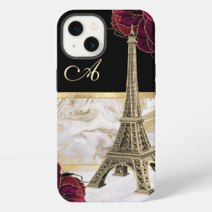 Torre Eiffel Monogramada Mármol Rosa Negro Dorado