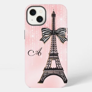 Torre Eiffel Monogramada Rosa y Negro París