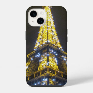 Funda Para iPhone 14 torre eiffel noche brillante