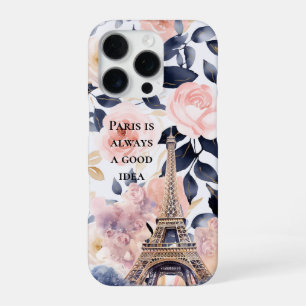 Funda Para iPhone 16 Pro Torre Eiffel París Floral
