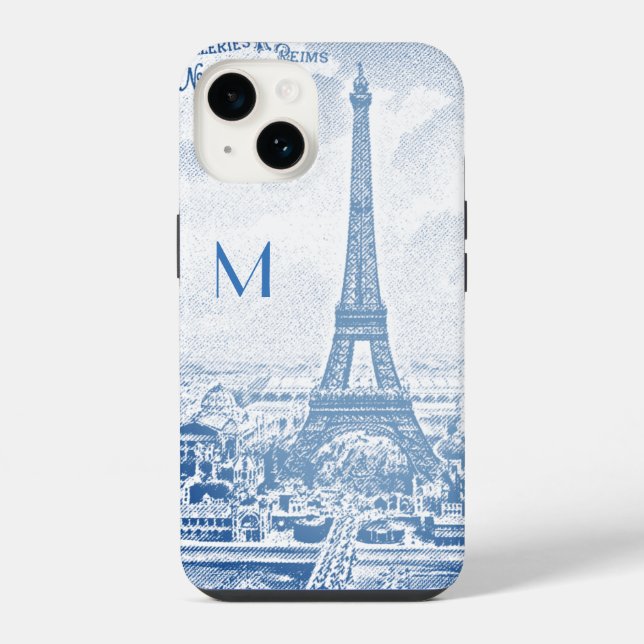 Funda Para iPhone Torre Eiffel vintage -monogramada  (Reverso )