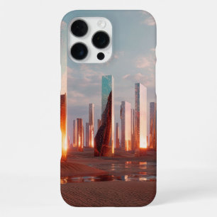 Funda Para iPhone 16 Pro Max Torres de espejo surrealistas futuristas en el des