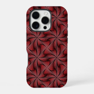 Funda Para iPhone 16 Pro Torsión geométrica en espiral 3D roja