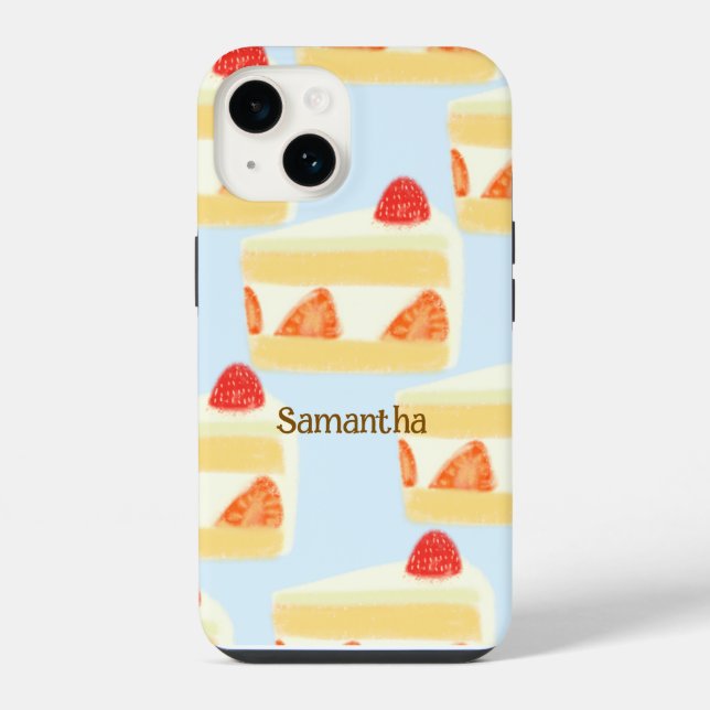 Funda Para iPhone Torta de fresa (Reverso )