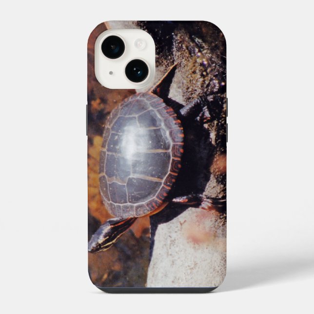 Funda Para iPhone Tortuga feliz (Reverso )