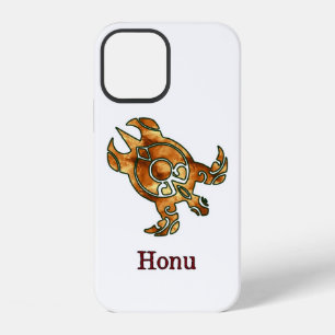 Funda Para iPhone 12 Tortuga marina tribal dorada sobre blanco