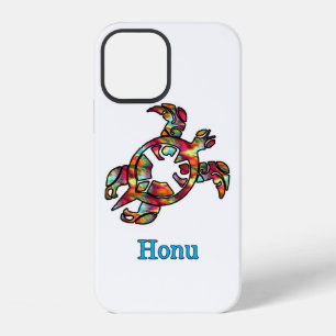 Funda Para iPhone 12 Tortuga Marina Tribal Hawaiana Arcoíris Colorida