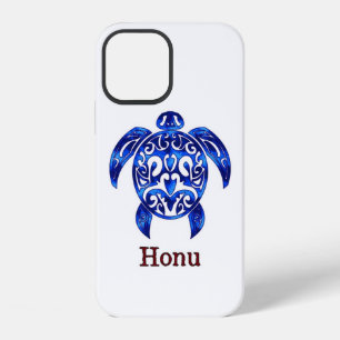 Funda Para iPhone 12 Tortuga Marina Tribal Hawaiana Azul Oceánico