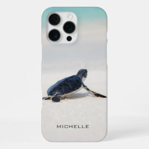 Funda Para iPhone 16 Pro Max Tortuga Playa Journey Nombre Personalizado   Natur