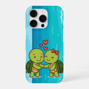 Funda Para iPhone 16 Pro Tortugas de amor   Pareja Personalizado Adorable