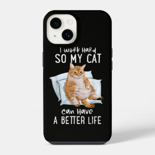 Funda Para iPhone 14 Trabajo Duro Para Que Mi Gato Tenga Una Vida Mejor