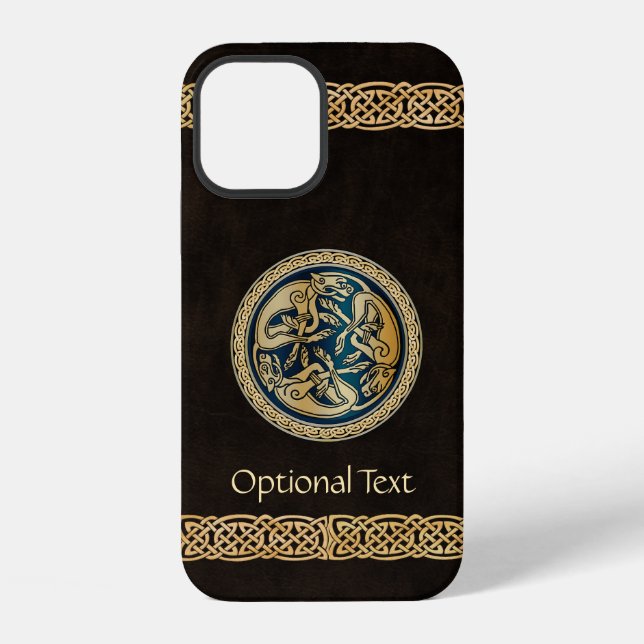 Funda Para iPhone Tradición de Knotwork de Lobo Celta (Reverso )