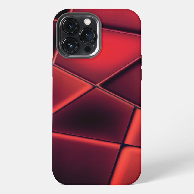 Funda Para iPhone Trapezoides de rectángulo rojo con combinación opc (Reverso )