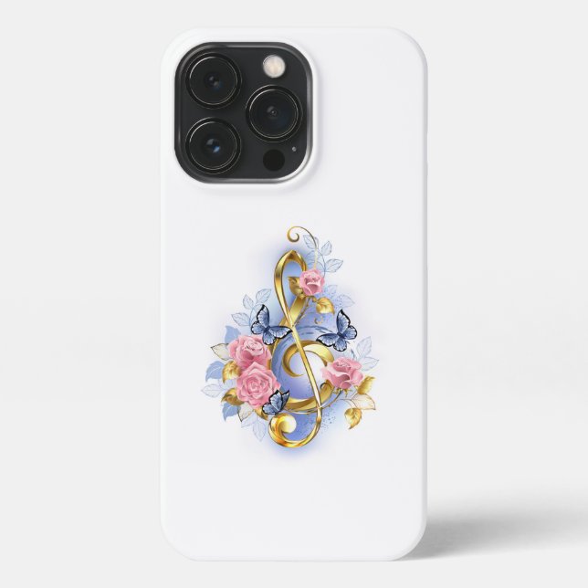 Funda Para iPhone Treble arrecife con rosas rosas rosas rosas (Reverso)