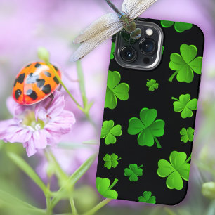 Funda Para iPhone 13 Pro Max Tréboles de cuatro hojas verdes irlandeses Afortun